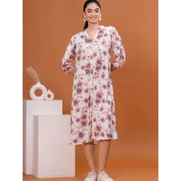 OH MI DIOS Floral Printed Shirt Midi Dress-picture-35