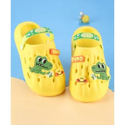 Oh! Pair Back Strap Closure Slip On Clogs with Dino Applique - Yellow-picture-28