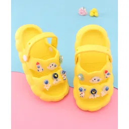 Oh! Pair Slip On Clogs with Outer Space Appliques & Back Strap - Yellow-picture-17