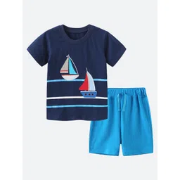 Oh Rare Boys Printed Shorts Sleeves Round Neck Cotton T-shirt With Shorts-picture-40