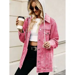 Oh Rare Colourblocked Hooded Denim Jacket-picture-34