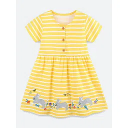 Oh Rare Girls Striped Cotton Fit & Flare Dress-picture-25