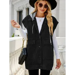 Oh Rare Hooded Longline Denim Jacket-picture-30