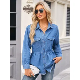 Oh Rare Spread Collar Pockets Denim Jackets-picture-10