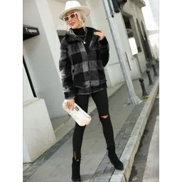 Oh Rare Women Checked Lightweight Puffer Jacket-picture-16