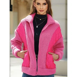 Oh Rare Women Colourblocked Puffer Jacket with Patchwork-picture-27