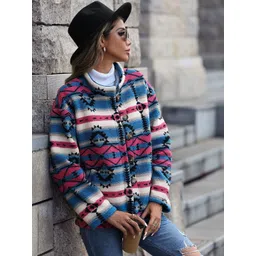 Oh Rare Women Geometric Lightweight fwd Jacket-picture-11