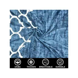 ohello 4 Pieces Turquoise Blue Pieces Elasticated Fitted Chair Covers image 5