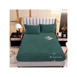 ohello Teal King Bedsheet with 2 Pillow Covers-picture-18