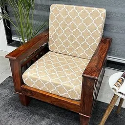 ohello® Stretchable/Spandex Printed Sofa Slip Cover, Pack of 10 Sofa seat Covers can use for livingroom, Couch, Wooden Sofas & Offices (Beige, SSC_904)-picture-21