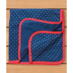 OHMS Interlock Knit Wrappers with Circle Print L 75 x W 75 cm - Navy Blue-picture-16