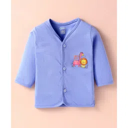 OHMS Single Jersey Knit Full Sleeves Front Open Vest with Animal Print - Purple-image-36