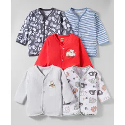 OHMS Single Jersey Knit Full Sleeves Jhablas With Animal Print Pack of 5 - Multicolour-picture-10