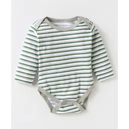 OHMS Single Jersey Knit Full Sleeves Onesies With Unicorn & Forest Print Pack of 3 - Green Yellow & White image 4