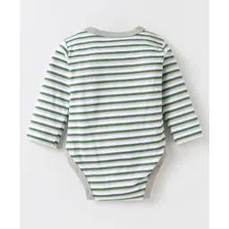 OHMS Single Jersey Knit Full Sleeves Onesies With Unicorn & Forest Print Pack of 3 - Green Yellow & White image 5