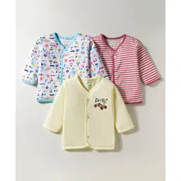 OHMS Single Jersey Knit Full Sleeves Striped Jhablas with Vehicle Print Pack of 3 - Multicolor-image-18