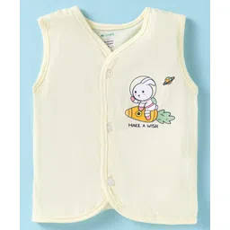 OHMS Single Jersey Knit Sleeveless Jhabla with Space Theme Print - Cream-picture-17