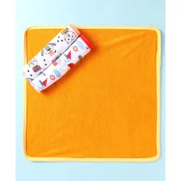 OHMS Terry Knit Towel & Wrappers with Animal Print L 41 x B 39 cm Pack of 3 - Orange & White-picture-26