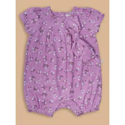 Ohmybebe Infant Girls Printed Pure Organic Cotton Romper With Headband-picture-53