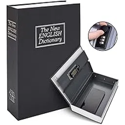 Ohuhu Book Safe with Combination Lock, Ohuhu Dictionary Diversion Book Safe, Portable Safe Box, Great for Storing Money, Jewelry and Passport(Black)-image-21