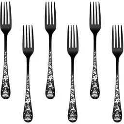 oicia Black Dinner Fork Set, Cocktail Fork, Flatware Table Forks, Small Dessert Fork Stainless Steel Fruit Fork Set-picture-33