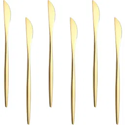 oicia Gold Cutlery Knives, Fancy Main Dining Knife, Cheese & Butter Spreader Knife Stainless Steel Steak Knife Set-picture-12