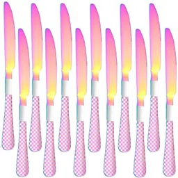 oicia Rainbow Dinner Table Knives for Cutting Meat, Butter Knives, Kitchen Knives Stainless Steel Steak Knife Set-picture-12