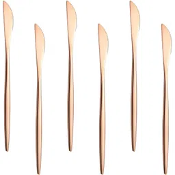 oicia Rose-Gold Dinner Knife, Butter Spreader Knife for Kitchen, Dining Table Knife Stainless Steel Steak Knife Set-picture-43