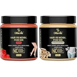 Oilanic Rose and Sandalwood Hair Removal Powder with Jar (Combo of 2, Each 150gram)|Hair Removal Powder for Men and Women Powder for Hair Remove Hair Removal for Legs, Underarms and Body|-picture-16