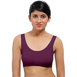 ok interprices Girls/Women's Cotton Stretchable Non-Padded and Wire Free Air Sports Bra (Free Size) Dark Maroon-picture-37