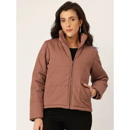 Okane Mock Collar Faux Fur Trim Padded Jacket-picture-14