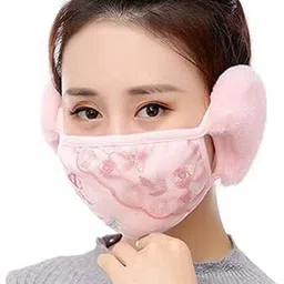 okara Girl's Winter Mask, Ear Muff & Mask For Women Latest And Trendy_Pack Of 01,Light Pink-picture-24