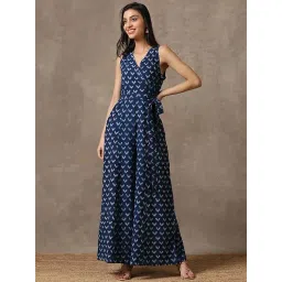 Okhai Epiphany Blue Pure Cotton Printed Jumpsuit-picture-24