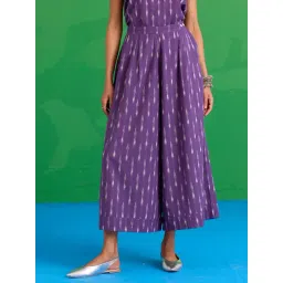 Okhai Purple Ombra Pure Cotton Ikkat Pants-picture-44