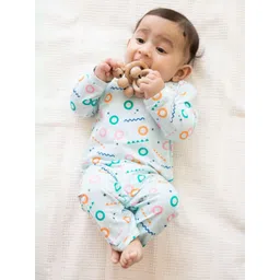 Ola! Otter Infant Boys Geometric Printed Organic Cotton Rompers-picture-18