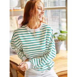 Olalook Striped Pullover Sweatshirt-picture-17