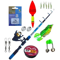 old fish and reel full set with fishing frog set Fishing rod 210 Blue Fishing Rod-picture-17