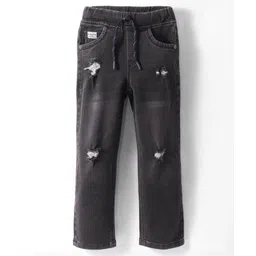 Olio Kids Denim Full Length Distress Jeans - Black-picture-12