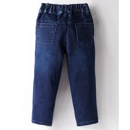 Olio Kids Denim Full Length Solid Distress Jeans - Blue image 2