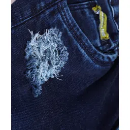 Olio Kids Denim Full Length Solid Distress Jeans - Blue image 3