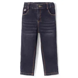 Olio Kids Denim Woven Full Length Solid Color Jeans - Black-picture-39