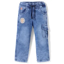 Olio Kids Denim Woven Knit Full Length Solid Color Jeans - Light Blue-picture-21