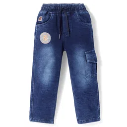 Olio Kids Denim Woven Knit Full Length Solid Color Jeans - Navy Blue-picture-28