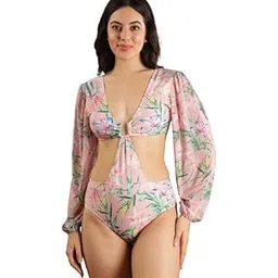 olive beach Women Pink One-Piece Swimsuit - Floral Printed Monokini | Sweetheart Neck Stylish & Comfortable Women Swimwear | Fashionable Summer Beachwear-picture-20