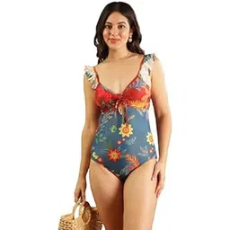 olive beach Women Swimsuit Floral Monokini - Stylish one-Peice V-Neck Swimwear | Comfortable Beachwear for Summer | Elegant & Trendy Swimwear for Vacations-picture-27