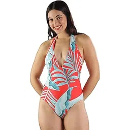 olive beach Women Swimwear Black - Tropical Printed One-Peice Monokini with Coverup | Halter Neck for Elegant Beach Style | Stylish & Comfortable Women Swimsuit | Fashionable Beach wear-picture-12