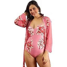 olive beach Women Swimwear Pink - Floral Printed one-piece Monokini with Coverup | Sweetheart Neck for Elegant Beach Style Bikini | Stylish & Comfortable Women Swimsuit | Summer Fashionable Beach wear-picture-18