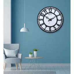 Larisso White & Black Engineered Wood Wall Clock-image-38