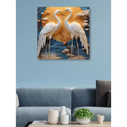 OLIVE TREE Beige & Blue Canvas Animals Wall Art-picture-37