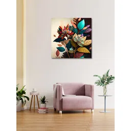 OLIVE TREE Beige & Blue Canvas Painting Wall Art-picture-43